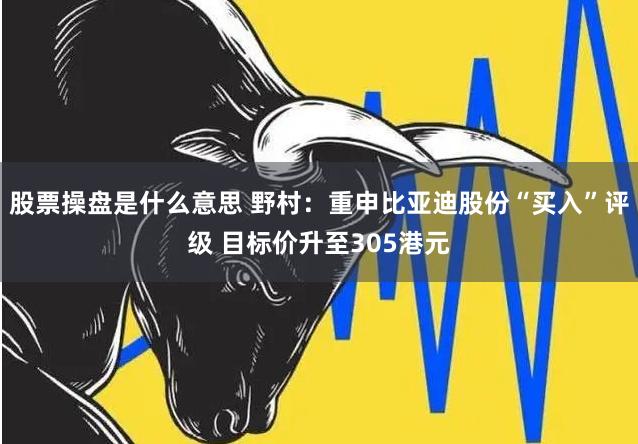 股票操盘是什么意思 野村：重申比亚迪股份“买入”评级 目标价升至305港元